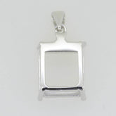 Sterling Silver Semi Mount Pendant Setting Emerald OCT 12X10mm - Syzjewelry